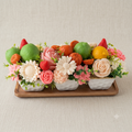 Handmade Candle Centerpiece "Citrus and Flower Garden" - Premium Gift Set