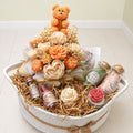 Large Gift Basket "Sweet Warmth" with Handmade Teddy Bear