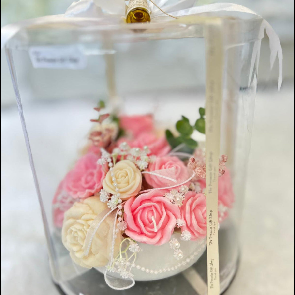 Floral Candle Bouquet in Gift Box – Sculpted Rose Centerpiece
