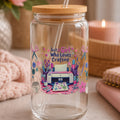 "Just a Girl Who Loves Crafting" Glass Jar with Bamboo Lid – Gift for Craft Lovers