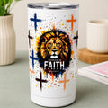 "Fearless in Faith" Stainless Steel Thermos – Lion of Judah and Revelation 5:5 Design