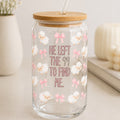 "He Left the 99 to Find Me" Glass Tumbler with Bamboo Lid – Christian Sheep Design