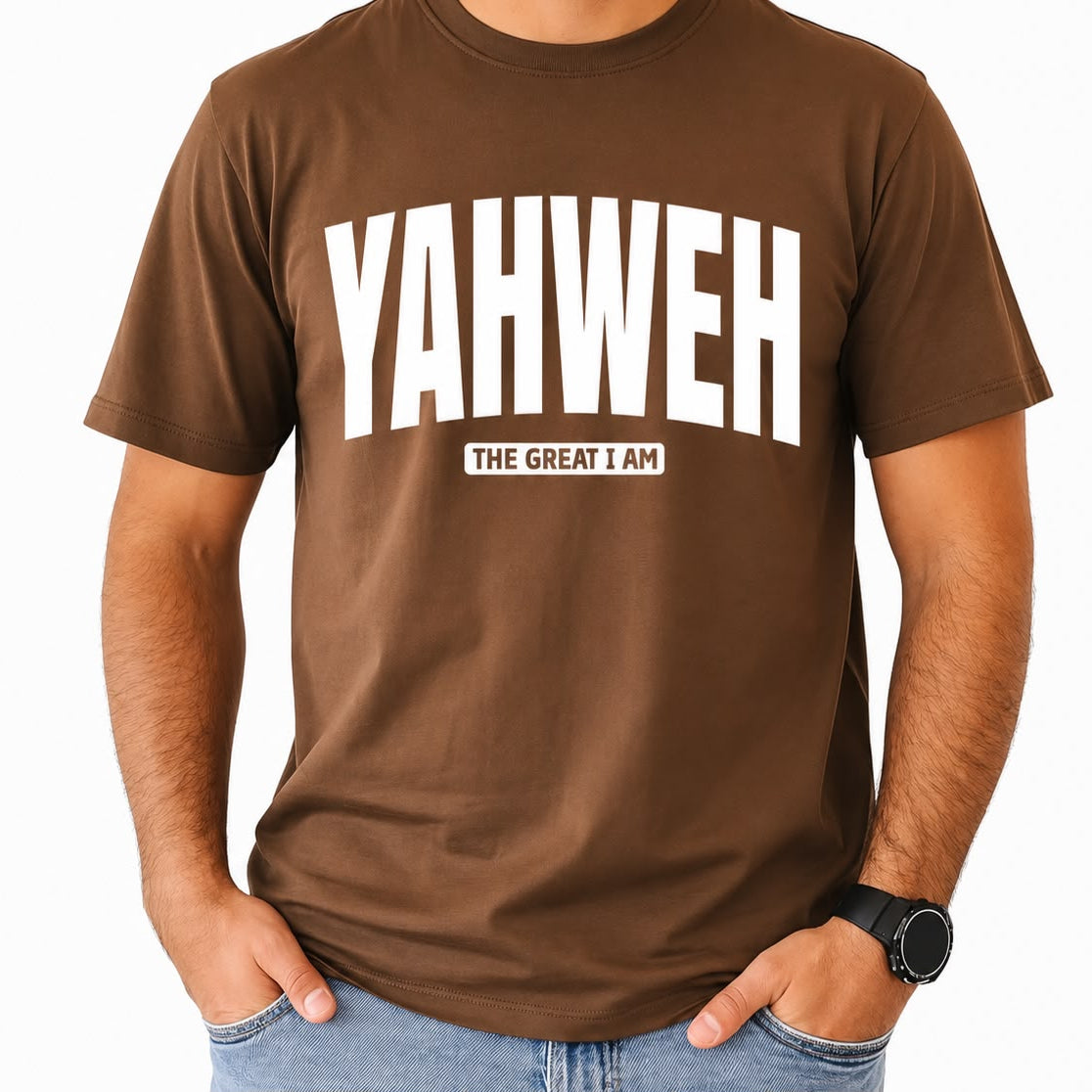 Christian T-Shirt "YAHWEH – The Great I Am" – Minimalist Faith T-Shirt for Men