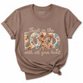 Christian T-shirt "Trust in the Lord" – Shirt with Proverbs 3:5 Verse and Embroidered Floral Lettering