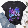 "It's Cruise Time" Vacation T-Shirt – Galaxy Watercolor Effect Cruise T-Shirt for Travel