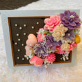 Handcrafted Floral Candle Shadow Box Frame | 3D Carved Wax Flower & Pearl Wall Art Decor