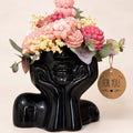 Floral Arrangement of Sculptural Candles in a Face Vase – Premium Centerpiece and Decoration